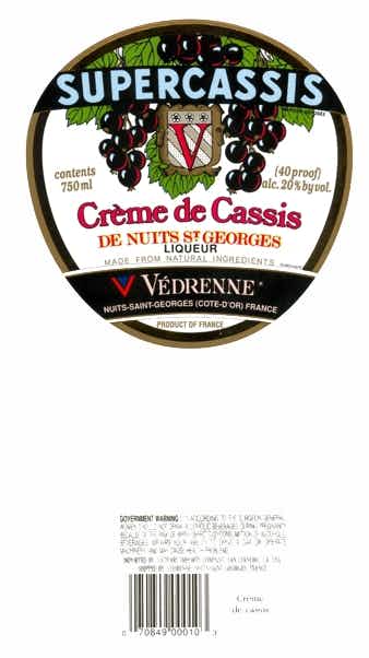Vedrenne Creme de Cassis Liqueur