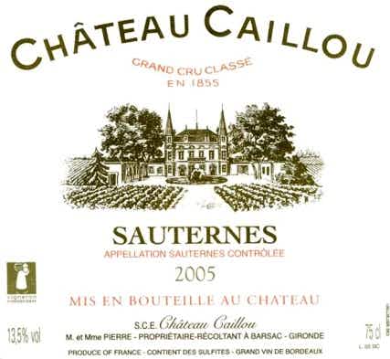 Chateau Caillou Sauternes 2005 375ml