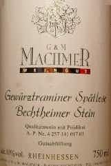 G & M Machmer Gewürztraminer Spätlese