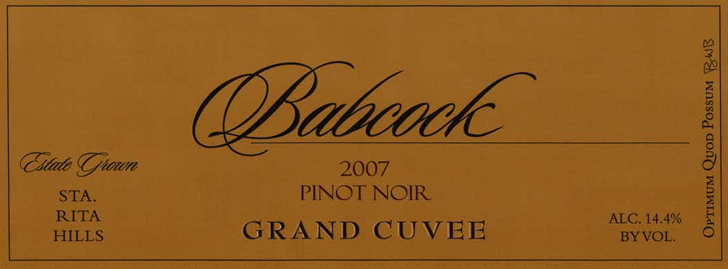 Babcock Grand Cuvée Pinot Noir 2007
