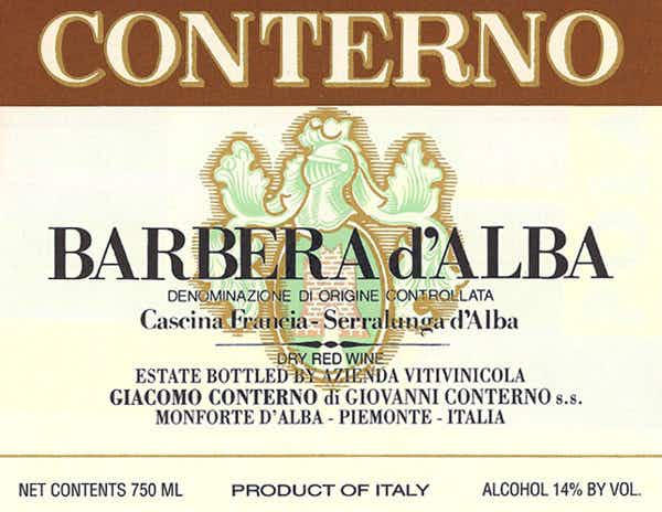 Giacomo Conterno Barbera d'Alba Cascina Francia 2008