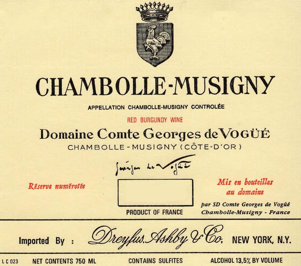 Domaine Comte Georges de Voguë Chambolle Musigny 2009