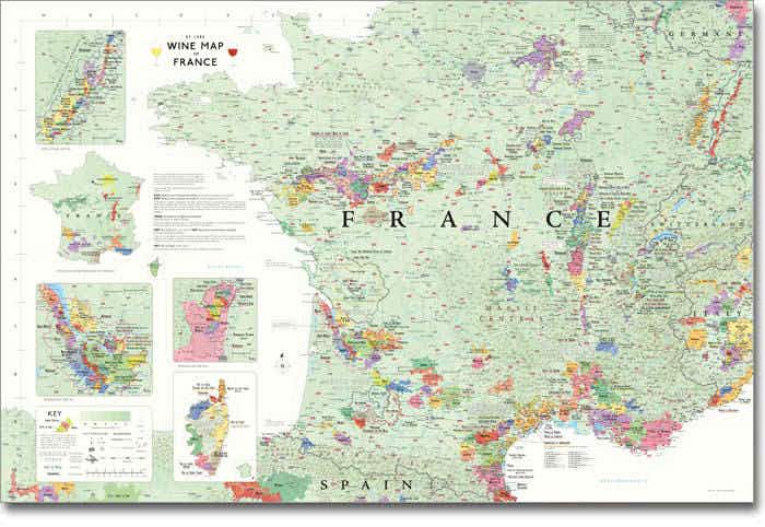 Steve De Long Wine Map of France 750ml