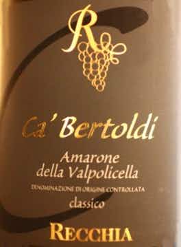 Recchia Amarone della Valpolicella Classico Ca' Bertoldi 2003