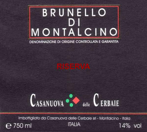 Casanuova delle Cerbaie Brunello di Montalcino Riserva 1999