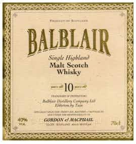 Balblair bottled by Gordon and MacPhail Single Malt Scotch Whisky 10 year old
