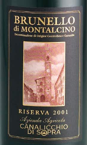 Canalicchio di Sopra Brunello di Montalcino Riserva 2001