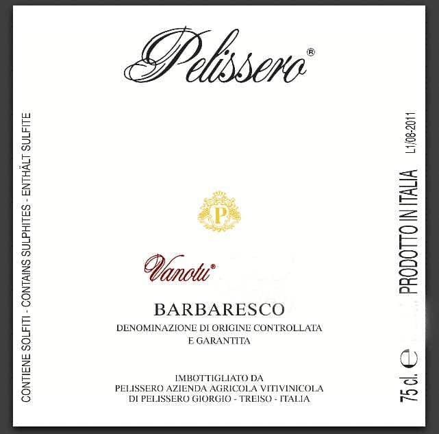 Pelissero Barbaresco Vanotu 2001