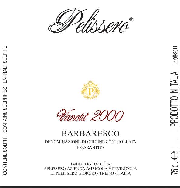 Pelissero Barbaresco Vanotu 2000