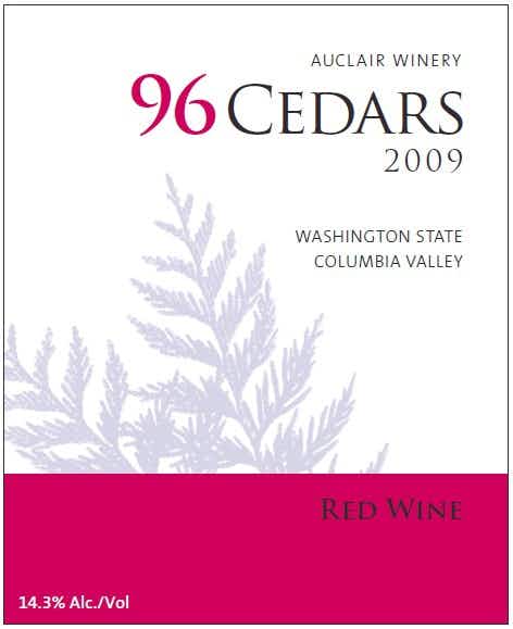 Auclair Winery 96 Cedars 2009 Bottle