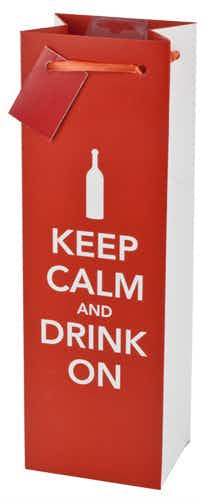 True Fabrications Keep Calm & Drink On Wine Gift Bag