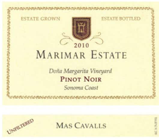 Marimar Doña Margarita Mas Cavalls Pinot Noir 2010