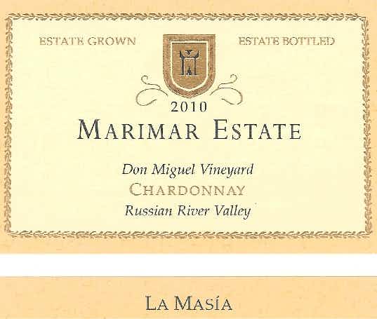 Marimar Don Miguel Vineyard La Masia Chardonnay 2010