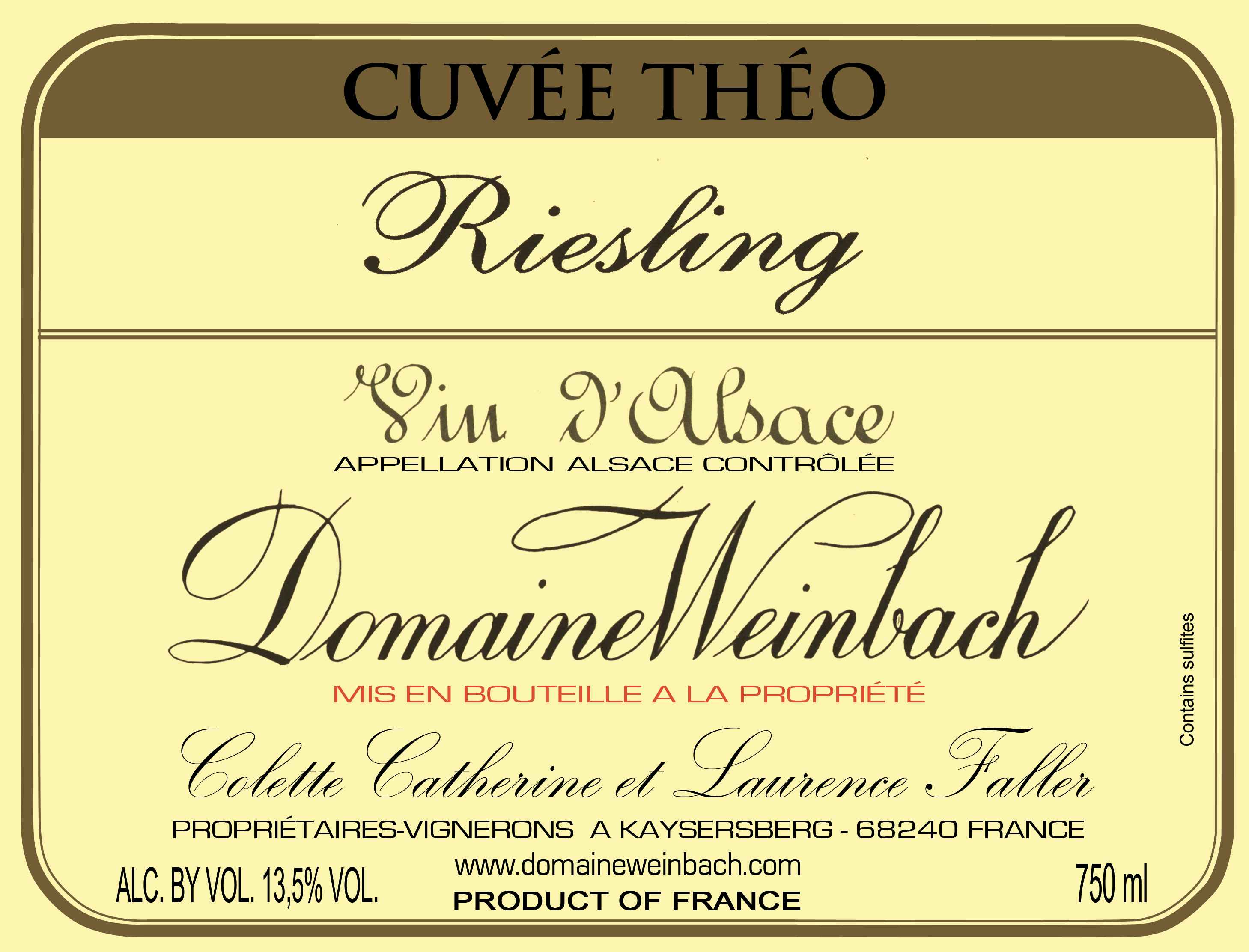 Domaine Weinbach Cuvée Théo Riesling 2013