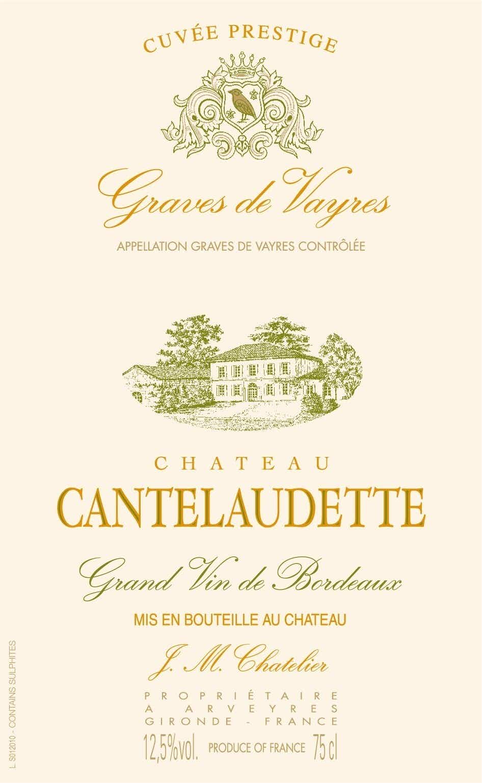 Chateau Cantelaudette Graves de Vayres Blanc