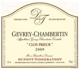 Dupont-Tisserandot Gevrey Chambertin Clos Prieur 2009