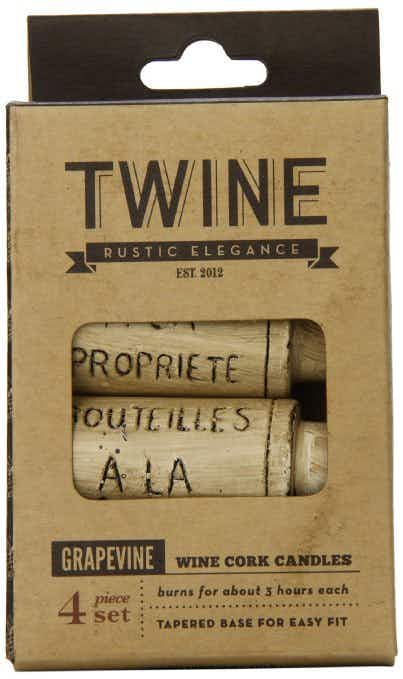 Twine Living Rustic Wine Cork Candles 4 pack Box