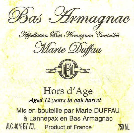 Marie Duffau Bas Armagnac Hors d'Age 12 year old