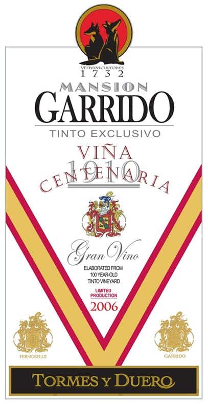 Mansion Garrido Vina Centenaria Tinto Exclusivo 2006