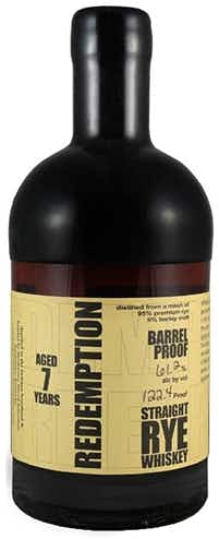 Redemption Barrel Proof Straight Rye Whiskey 7 year old