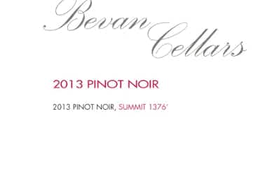 Bevan Elevation 1376 Pinot Noir 2013