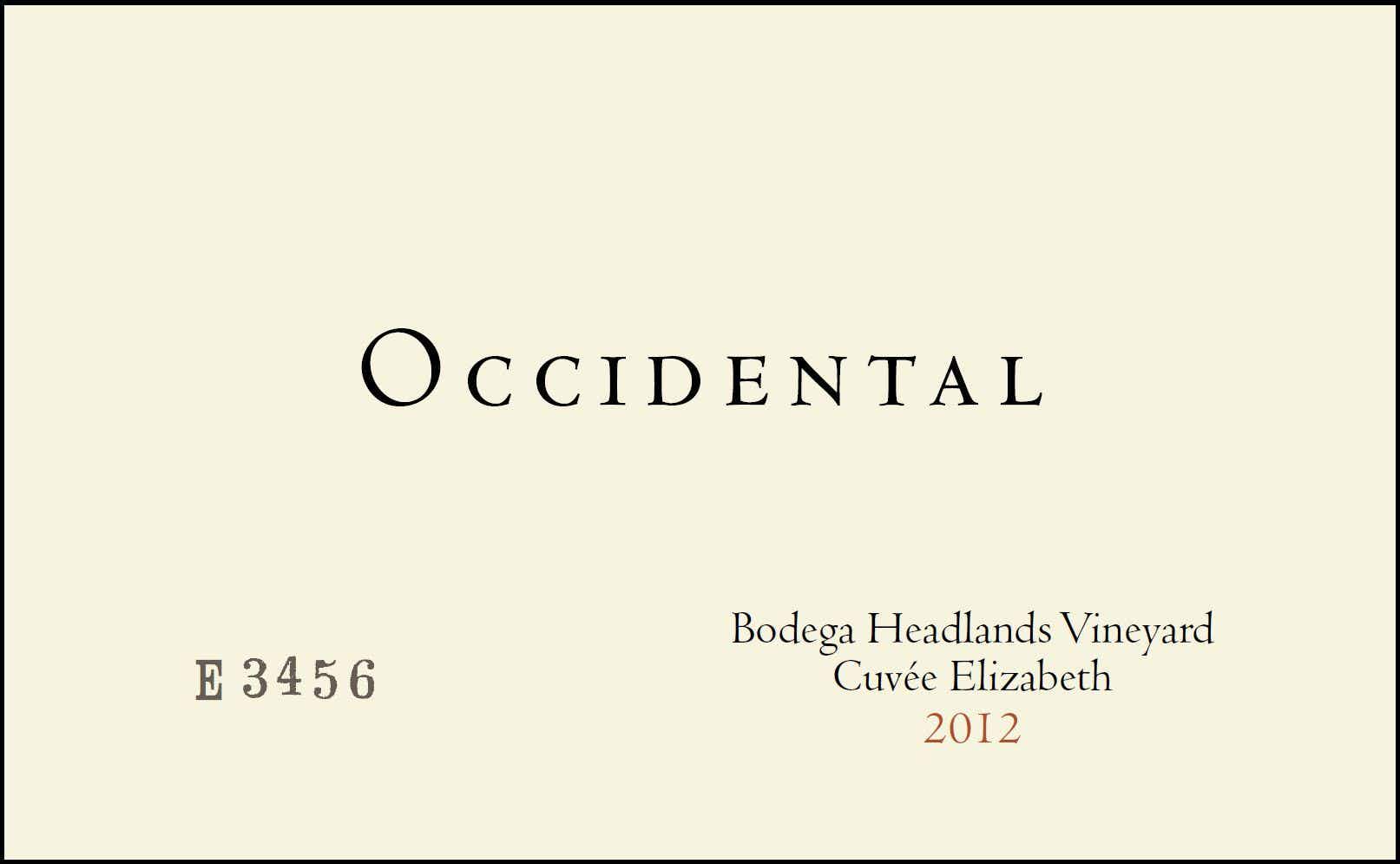 Occidental Bodega Headlands Vineyard Cuvée Elizabeth Pinot Noir 2012