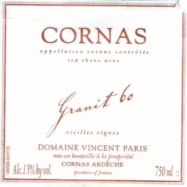 Domaine Vincent Paris CORNAS GRANIT 60 2013