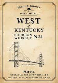 Sonoma County Distilling West Of Kentucky Bourbon Whiskey No. 1