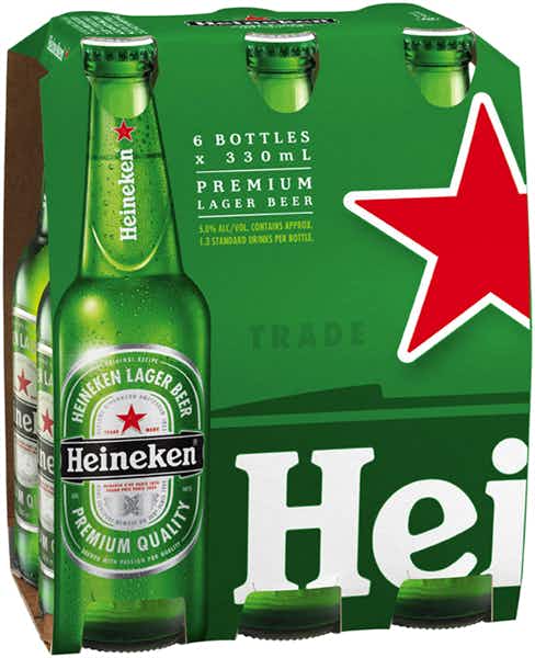 Heineken Lager 6 pack 7oz Bottle