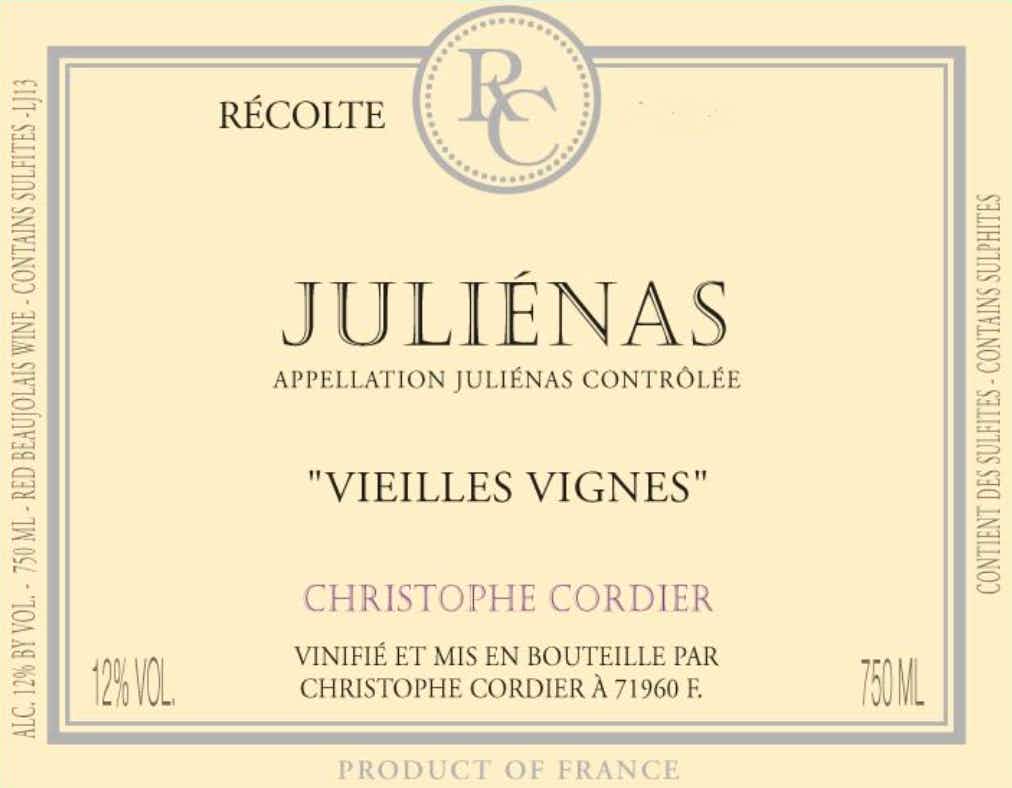 Christophe Cordier Julienas Vieilles Vignes 2013
