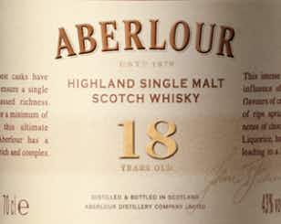 Aberlour Highland Single Malt Scotch Whisky 18 year old