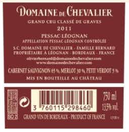 Domaine de Chevalier Pessac Leognan 2011