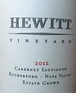 Hewitt Vineyard Cabernet Sauvignon 2012
