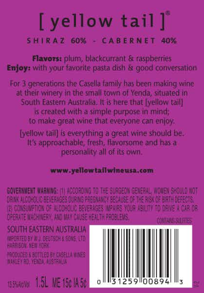 Yellow Tail Shiraz Cabernet Sauvignon 1.5L