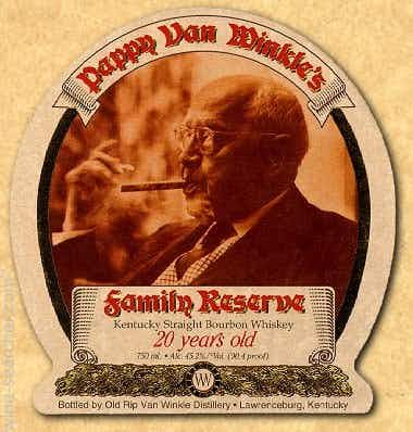 Old Rip Van Winkle Distillery Pappy Van Winkle's Family Reserve Bourbon 20 year old