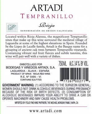 Artadi Tempranillo