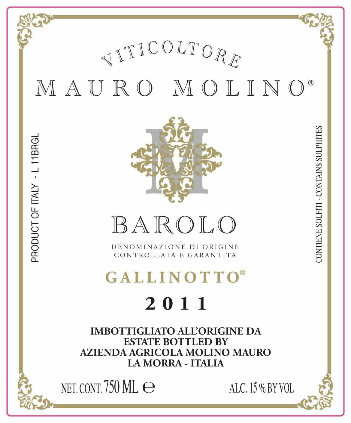 Mauro Molino Barolo Vigna Gallinotto 2012