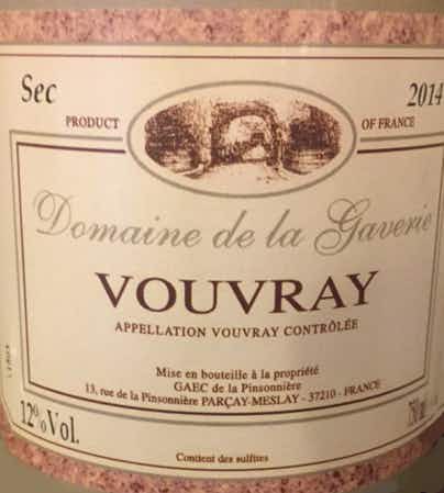 Domaine de la Gaverie Vouvray Sec 2014