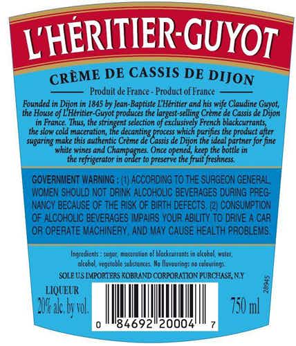L'Heritier Guyot Creme de Cassis de Dijon