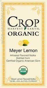 Crop Harvest Earth Organic Meyer Lemon Vodka