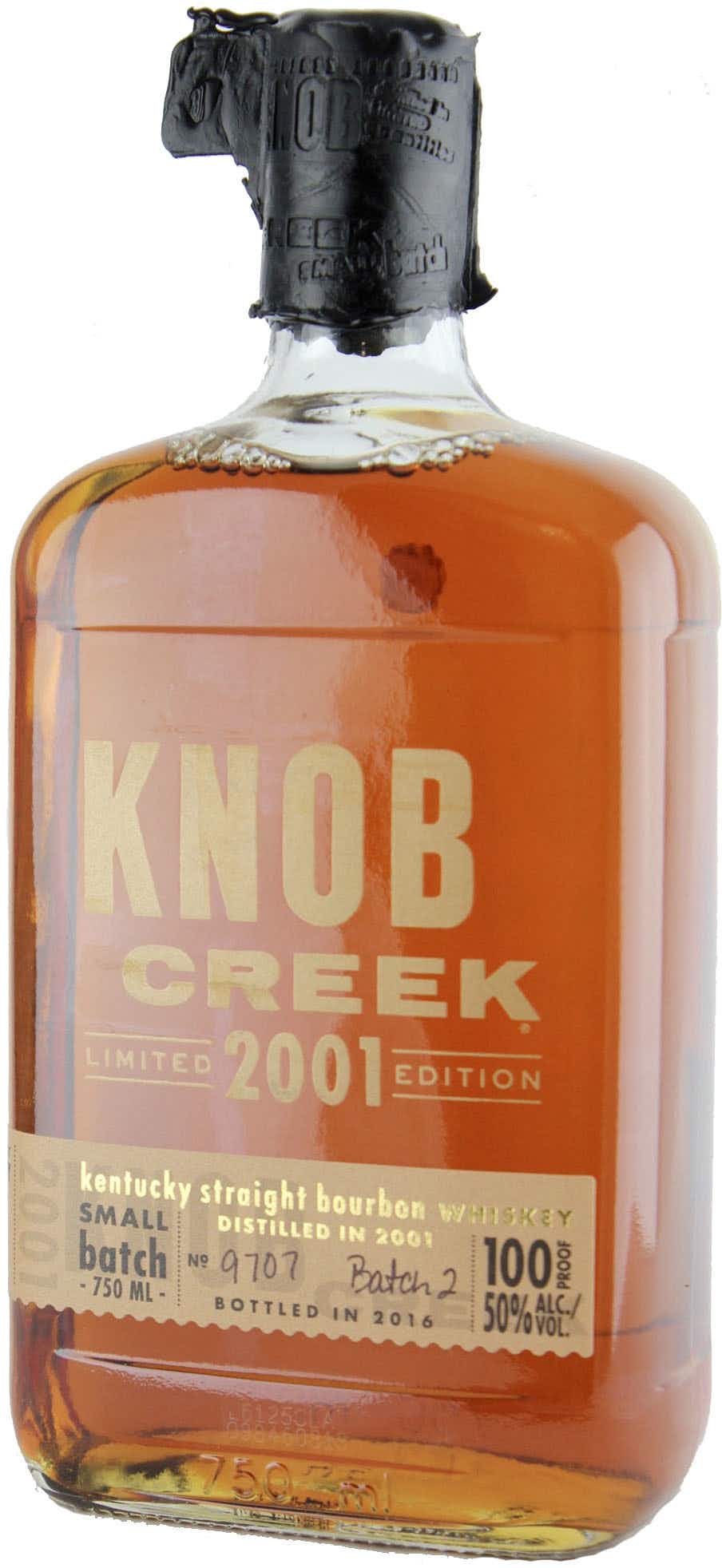Knob Creek Limited Edition Small Batch Kentucky Straight Bourbon Whiskey Batch #2 2001 Bottle