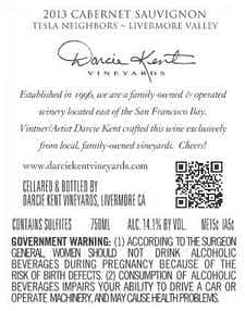 Darcie Kent Tesla Neighbors Cabernet Sauvignon 2013