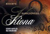 Kiona Red Mountain Estate Reserve Sangiovese 2012