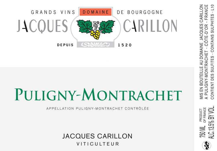 Jacques Carillon PULIGNY MONTRACHET AC 750ML 2014