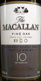 Macallan Fine Oak Single Malt Scotch Whisky 10 year old