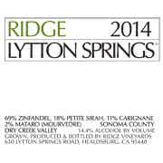 Ridge Vineyards Lytton Springs 2016