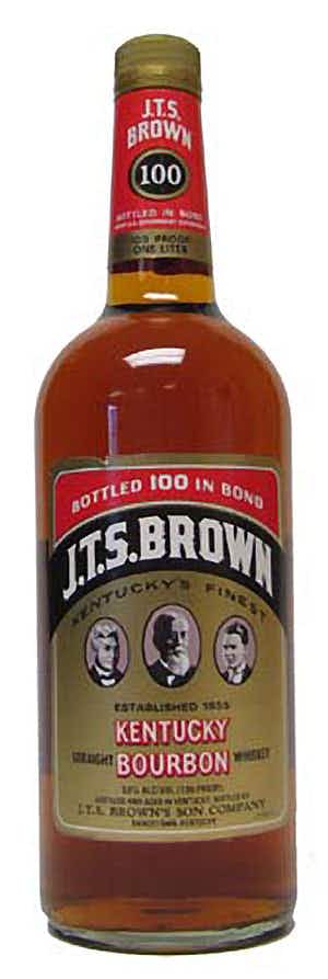 J.T.S. Brown Bourbon 100 proof Bottle