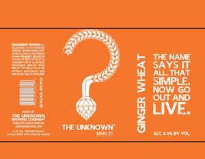 The Unknown Brewing Company Ginger Wheat 6 pack 12oz