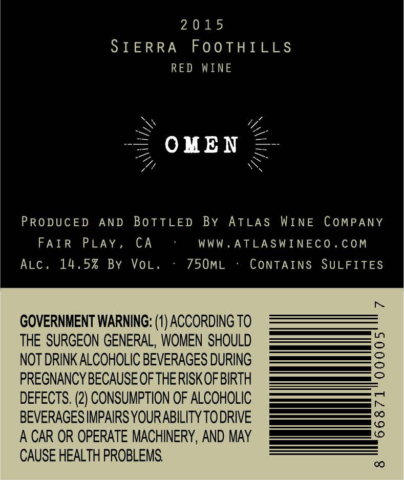 Omen Sierra Foothills Red Blend 2015
