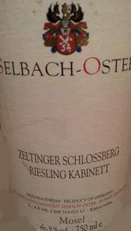 Selbach-Oster Zeltinger Schlossberg Riesling Kabinett 2013